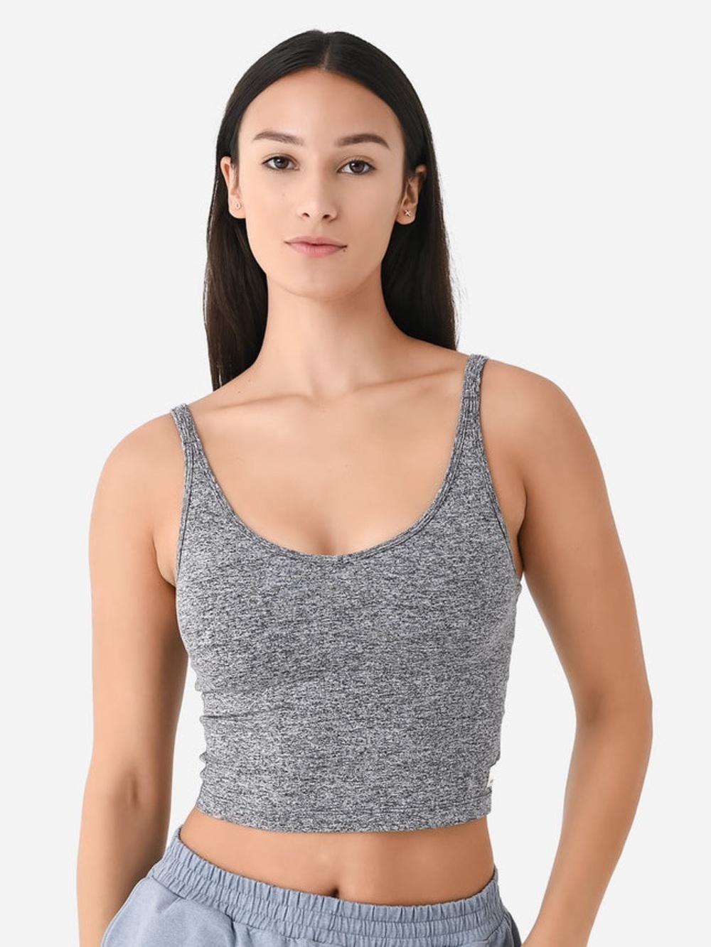 Vuori Halo Performance Crop Tank Top Gray Heather Women’s Size S